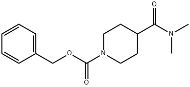 1-Piperidinecarboxylic acid, 4-[(dimethylamino)carbonyl]-, phenylmethyl ester 结构式