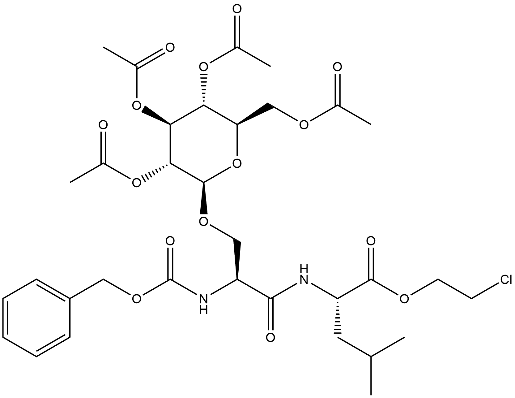 L-Leucine, N-[N-[(phenylmethoxy)carbonyl]-O-(2,3,4,6-tetra-O-acetyl-β-D-glucopyranosyl)-L-seryl]-, 2-chloroethyl ester (9CI)