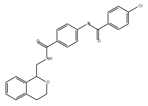Benzamide, 4-[(4-chlorobenzoyl)amino]-N-[(3,4-dihydro-1H-2-benzopyran-1-yl)methyl]- Struktur