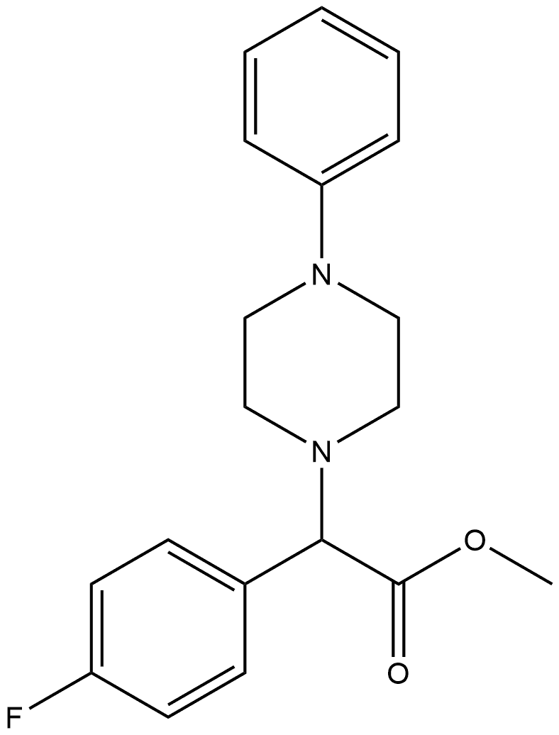 Methyl 2-(4-fluorophenyl)-2-(4-phenylpiperazin-1-yl)acetate hydrobromide 结构式
