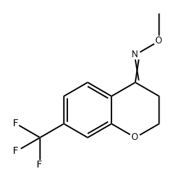 4H-1-Benzopyran-4-one, 2,3-dihydro-7-(trifluoromethyl)-, O-methyloxime Structure