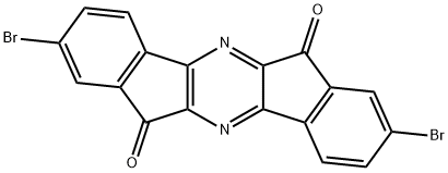 Diindeno[1,2-b:1',2'-e]pyrazine-6,12-dione, 2,8-dibromo- Structure