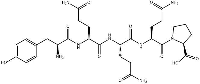 H-tyrosyl-glutaminyl-glutaminyl-glutaminyl-hydroxyproline 化学構造式