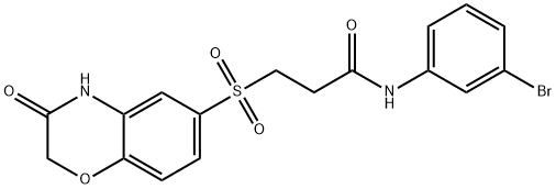 Propanamide, N-(3-bromophenyl)-3-[(3,4-dihydro-3-oxo-2H-1,4-benzoxazin-6-yl)sulfonyl]- Struktur