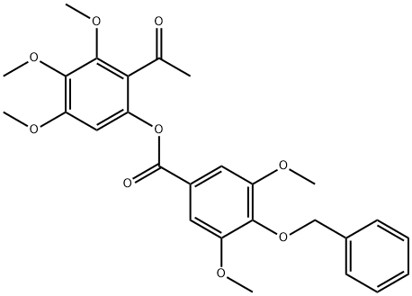 Benzoic acid, 3,5-dimethoxy-4-(phenylmethoxy)-, 2-acetyl-3,4,5-trimethoxyphenyl ester Structure