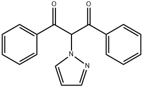 1-(α-ベンゾイル-β-オキソフェネチル)-1H-ピラゾール 化学構造式