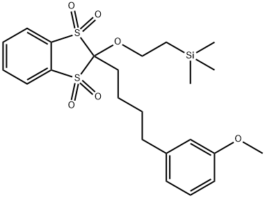 1,3-Benzodithiole, 2-[4-(3-methoxyphenyl)butyl]-2-[2-(trimethylsilyl)ethoxy]-, 1,1,3,3-tetraoxide Structure