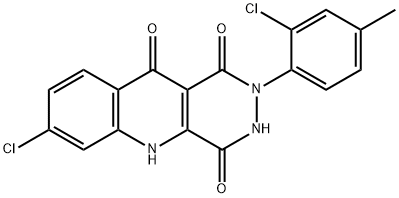 7-氯-2-(2-氯-4-甲基苯基)-2,3-二氢哒嗪[4,5-B]喹啉-1,4,10(5H)-三酮,894796-69-1,结构式