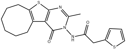 N-(2-methyl-4-oxo-5,6,7,8,9,10-hexahydrocycloocta[2,3]thieno[2,4-d]pyrimidin-3-yl)-2-thiophen-2-ylacetamide Structure