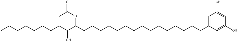 1,3-Benzenediol, 5-[16-(acetyloxy)-17-hydroxypentacosyl]- Structure