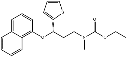 Carbamic acid, N-methyl-N-[(3S)-3-(1-naphthalenyloxy)-3-(2-thienyl)propyl]-, ethyl ester Struktur