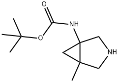 (5-甲基-3-氮杂双环[3.1.0]己-1-基)氨基甲酸叔丁酯, 896464-13-4, 结构式