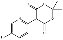 1,3-Dioxane-4,6-dione, 5-(5-bromo-2-pyridinyl)-2,2-dimethyl- 结构式