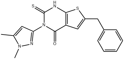 6-benzyl-3-(1,5-dimethylpyrazol-3-yl)-2-sulfanylidene-1H-thieno[2,3-d]pyrimidin-4-one|