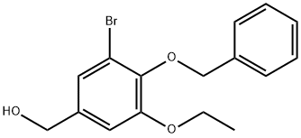 (4-(苄氧基)-3-溴-5-乙氧基苯基)甲醇 结构式