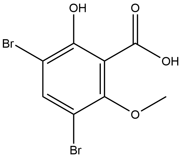 3,5-Dibromo-2-hydroxy-6-methoxybenzoic acid 结构式