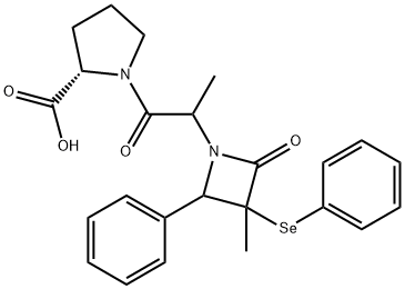 L-Proline, 1-2-3-methyl-2-oxo-4-phenyl-3-(phenylseleno)-1-azetidinyl-1-oxopropyl- 结构式