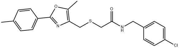 Acetamide, N-[(4-chlorophenyl)methyl]-2-[[[5-methyl-2-(4-methylphenyl)-4-oxazolyl]methyl]thio]- Structure
