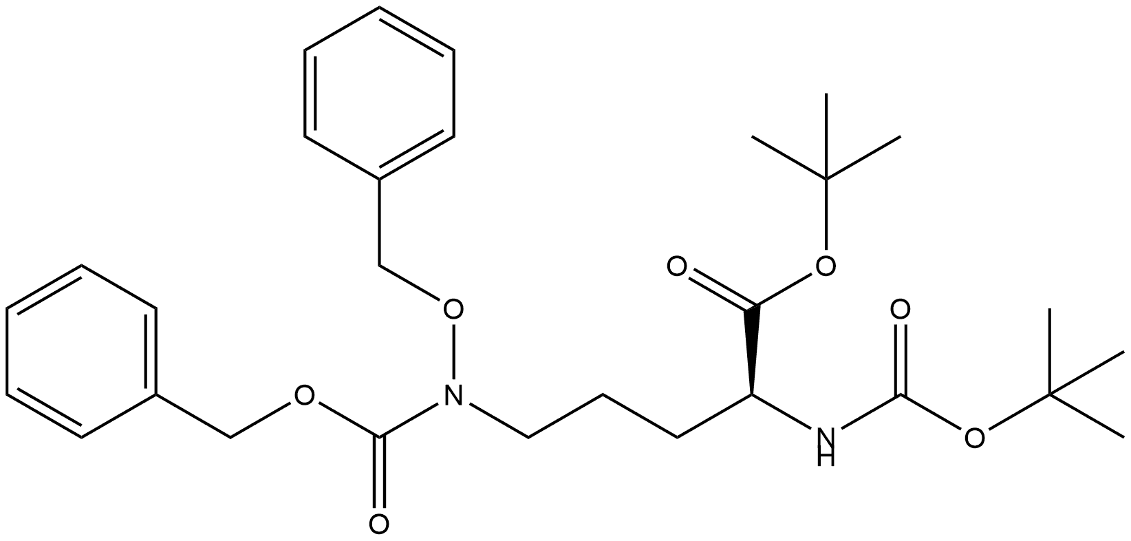 L-N(2)-Boc-N(5)-Cbz-N(5)-benzyloxyornithine tert-butyl ester Structure