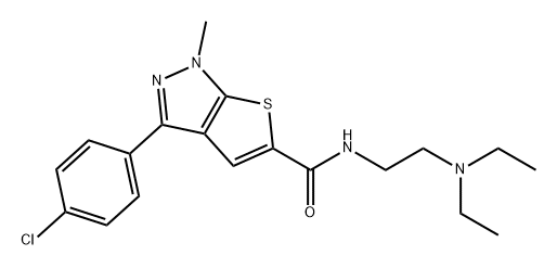 3-(4-氯苯基)-N-(2-(二乙基氨基)乙基)-1-甲基-1H-噻吩并[2,3-C]吡唑-5-甲酰胺, 902561-80-2, 结构式