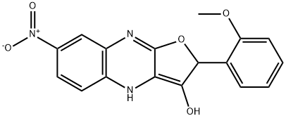 Furo[2,?3-?b]?quinoxalin-?3-?ol, 2,?4-?dihydro-?2-?(2-?methoxyphenyl)?-?7-?nitro- (9CI) Struktur