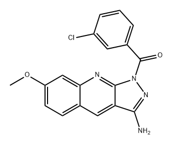 Methanone, (3-amino-7-methoxy-1H-pyrazolo[3,4-b]quinolin-1-yl)(3-chlorophenyl)- Structure