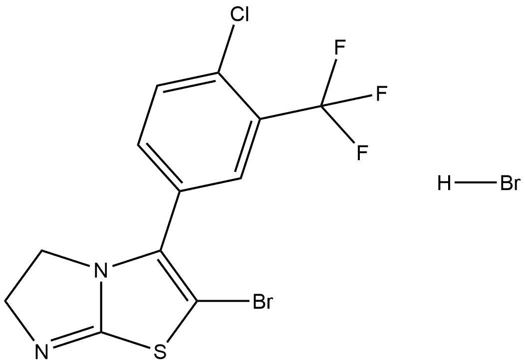 2-bromo-3-(4-chloro-3-(trifluoromethyl)phenyl)-5,6-dihydroimidazo[2,1-b]thiazole hydrobromide Structure