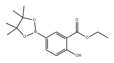 2-羟基-5-(4,4,5,5-四甲基-1,3,2-二氧杂硼烷-2-基)苯甲酸乙酯, 906008-20-6, 结构式