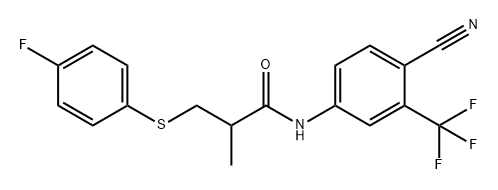 Propanamide, N-[4-cyano-3-(trifluoromethyl)phenyl]-3-[(4-fluorophenyl)thio]-2-methyl- Struktur