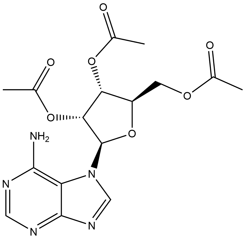 7H-Purin-6-amine, 7-(2,3,5-tri-O-acetyl-β-D-ribofuranosyl)- Structure