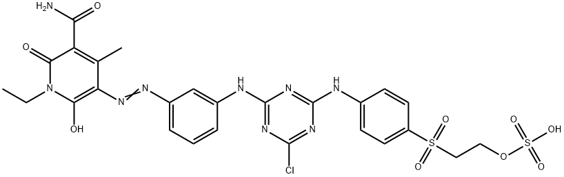 3-Pyridinecarboxamide,  5-[[3-[[4-chloro-6-[[4-[[2-(sulfooxy)ethyl]sulfonyl]phenyl]amino]-1,3,5-triazin-2-yl]amino]phenyl]azo]-1- 结构式