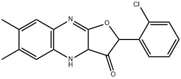 Furo[2,?3-?b]?quinoxalin-?3(2H)?-?one, 2-?(2-?chlorophenyl)?-?3a,?4-?dihydro-?6,?7-?dimethyl- (9CI) 结构式