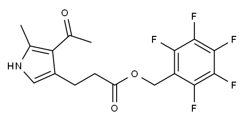 pentafluorobenzyl 2-methyl-3-acetyl-4-(3-propionate)pyrrole Struktur