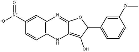 Furo[2,?3-?b]?quinoxalin-?3-?ol, 2,?4-?dihydro-?2-?(3-?methoxyphenyl)?-?7-?nitro- (9CI) 结构式