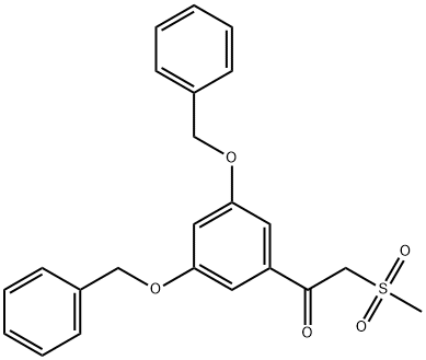 Ethanone, 1-[3,5-bis(phenylmethoxy)phenyl]-2-(methylsulfonyl)- 化学構造式