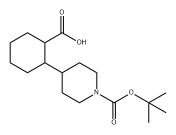 1-Piperidinecarboxylic acid, 4-(2-carboxycyclohexyl)-, 1-(1,1-dimethylethyl) ester 结构式