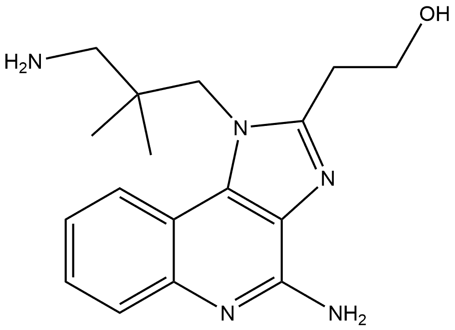 4-Amino-1-(3-amino-2,2-dimethylpropyl)-1H-imidazo[4,5-c]quinoline-2-ethanol 结构式