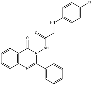 2-[(4-氯苯基)氨基]-N-(4-氧代-2-苯基-3(4H)-喹唑啉基)乙酰胺, 908804-52-4, 结构式