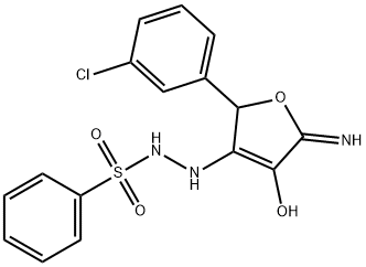 Benzenesulfonic acid, 2-?[2-?(3-?chlorophenyl)?-?2,?5-?dihydro-?4-?hydroxy-?5-?imino-?3-?furanyl]?hydrazide (9CI) Struktur