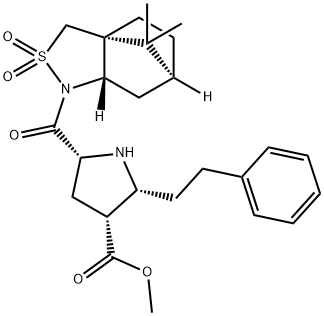3-Pyrrolidinecarboxylic acid, 2-(2-phenylethyl)-5-[[(3aR,6S,7aS)-tetrahydro-8,8-dimethyl-2,2-dioxido-3H-3a,6-methano-2,1-benzisothiazol-1(4H)-yl]carbonyl]-, methyl ester, (2R,3R,5R)-