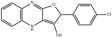 Furo[2,?3-?b]?quinoxalin-?3-?ol, 2-?(4-?chlorophenyl)?-?2,?4-?dihydro- (9CI) 化学構造式