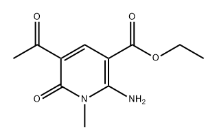3-Pyridinecarboxylic acid, 5-acetyl-2-amino-1,6-dihydro-1-methyl-6-oxo-, ethyl ester,909859-35-4,结构式