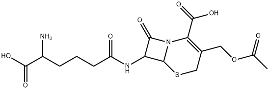 5-Thia-1-azabicyclo[4.2.0]oct-2-ene-2-carboxylic acid, 3-[(acetyloxy)methyl]-7-[(5-amino-5-carboxy-1-oxopentyl)amino]-8-oxo- Structure