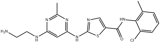 5-Thiazolecarboxamide, 2-[[6-[(2-aminoethyl)amino]-2-methyl-4-pyrimidinyl]amino]-N-(2-chloro-6-methylphenyl)- Structure