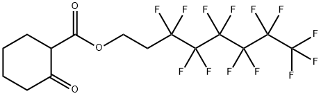 Cyclohexanecarboxylic acid, 2-oxo-, 3,3,4,4,5,5,6,6,7,7,8,8,8-tridecafluorooctyl ester Struktur