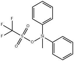 Methanesulfonic acid, 1,1,1-trifluoro-, methyldiphenylsilyl ester Struktur