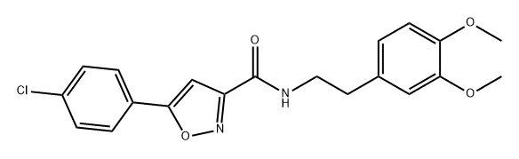 3-Isoxazolecarboxamide, 5-(4-chlorophenyl)-N-[2-(3,4-dimethoxyphenyl)ethyl]- Struktur