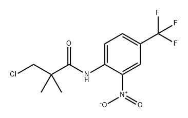 Propanamide, 3-chloro-2,2-dimethyl-N-[2-nitro-4-(trifluoromethyl)phenyl]- 化学構造式