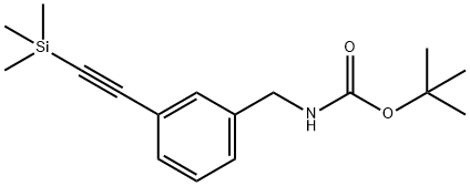 Carbamic acid, N-[[3-[2-(trimethylsilyl)ethynyl]phenyl]methyl]-, 1,1-dimethylethyl ester Structure