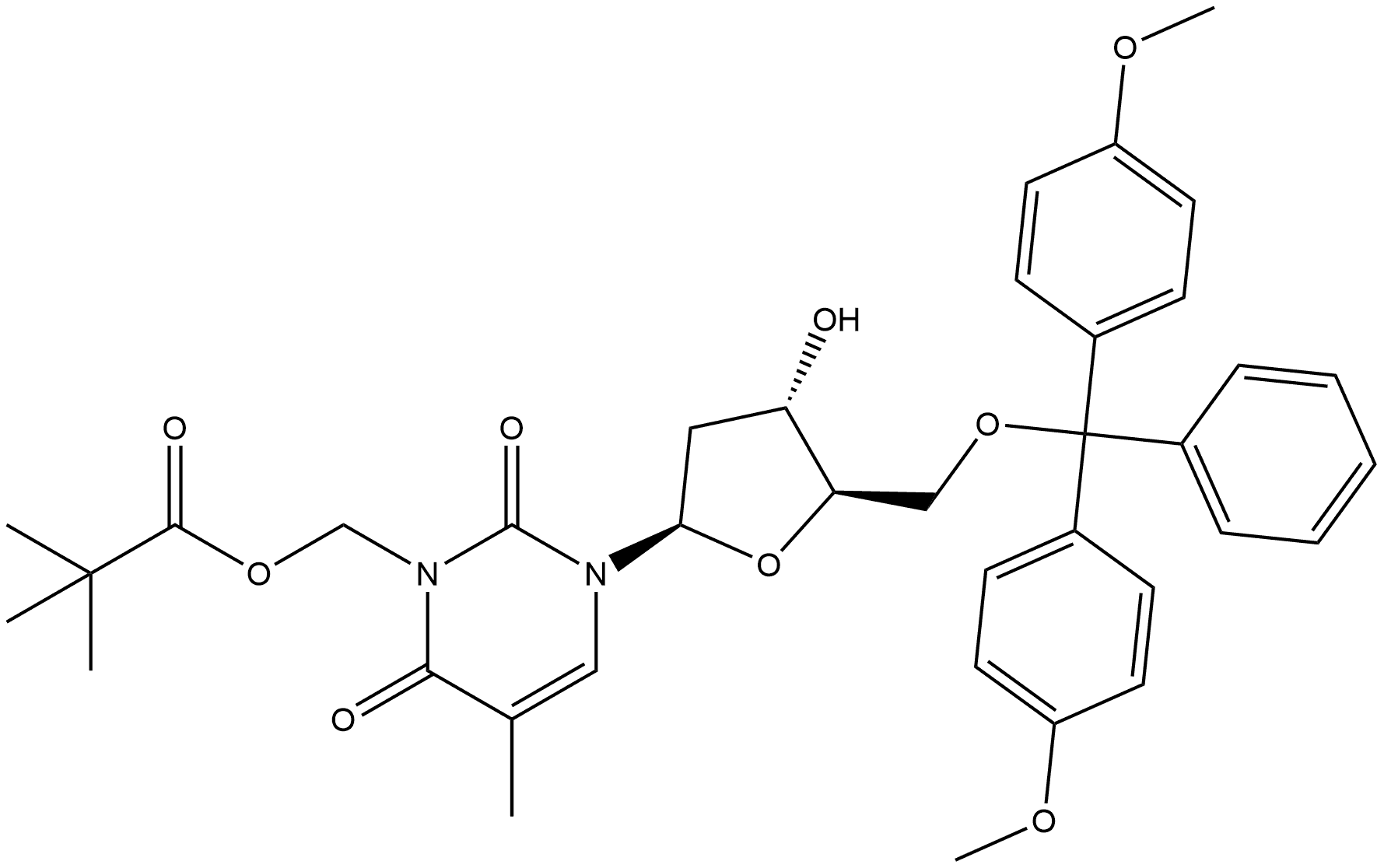 Thymidine, 5'-O-[bis(4-methoxyphenyl)phenylmethyl]-3-[(2,2-dimethyl-1-oxopropoxy)methyl]- (9CI)